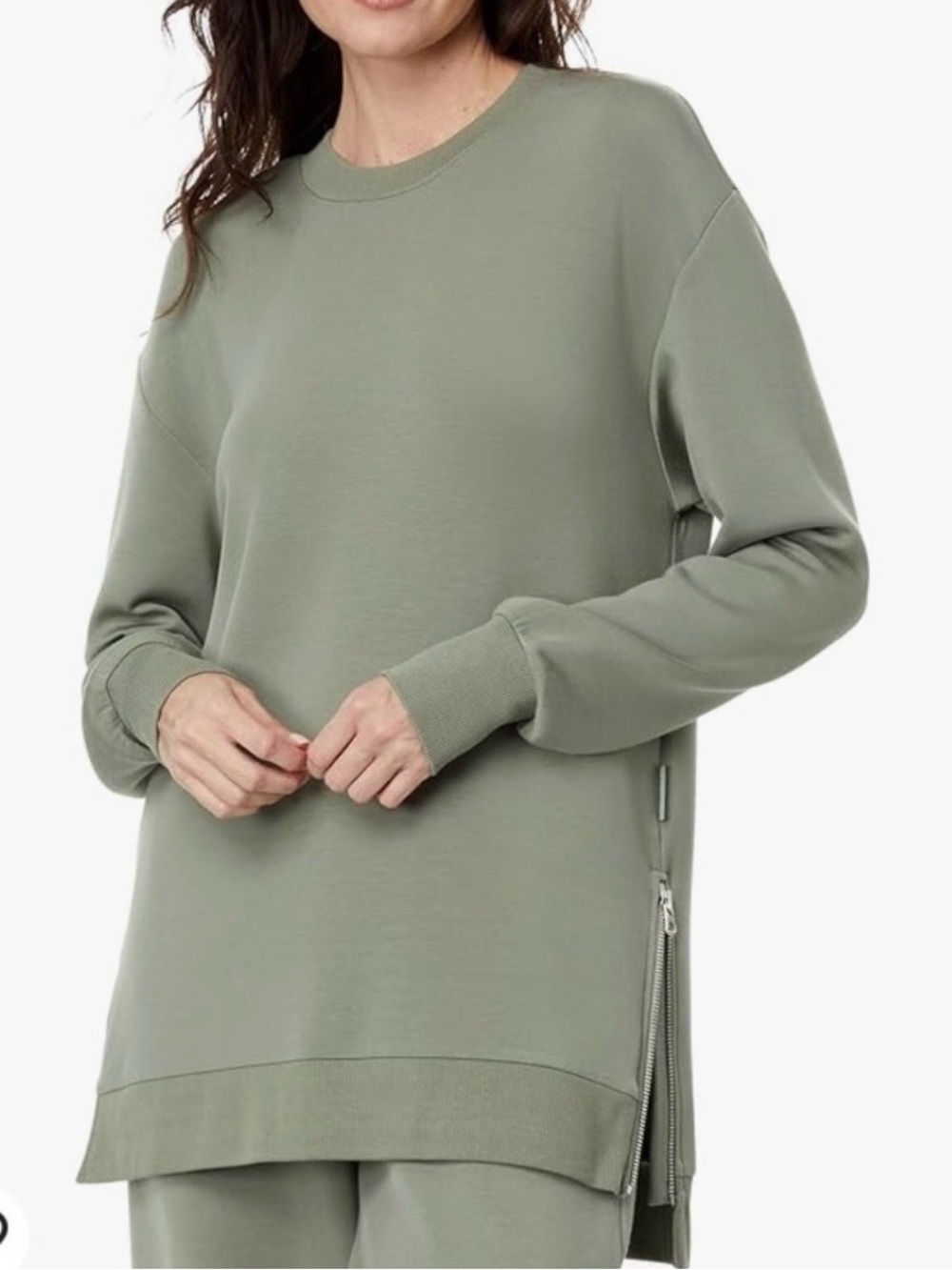 Varley Charter Sweat 2.0 Double Soft  Sage Green Oversized L Sweatshirt